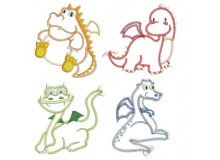 Stickserie - Knuffeldrachen ZickZack Appli